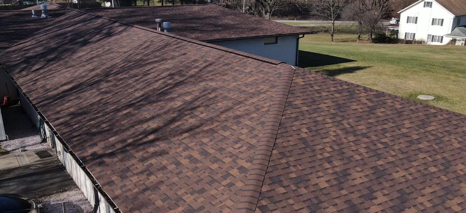 brown asphalt roofing